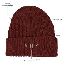 Load image into Gallery viewer, Crimson Hemp Ribbed Beanie