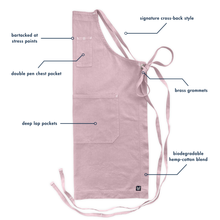 Load image into Gallery viewer, Dusty Pink Full Cross-Back Apron