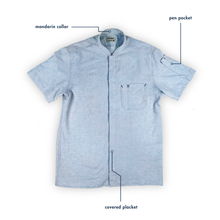 Load image into Gallery viewer, Le Metier, Short-Sleeve Work Shirt - Cloud Blue