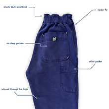 Load image into Gallery viewer, Hemp Unisex Work Pant - Hydrone Blue (Bleu de Travail)