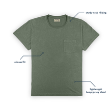 Load image into Gallery viewer, Cement Green - The Hemp Pocket Tee