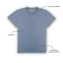 Load image into Gallery viewer, Fog Blue - The Hemp Pocket Tee