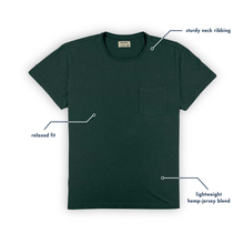 Load image into Gallery viewer, Forest Green - The Hemp Pocket Tee