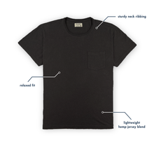 Load image into Gallery viewer, Jet Black - The Hemp Pocket Tee