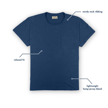 Load image into Gallery viewer, Navy - The Hemp Pocket Tee