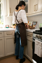 Load image into Gallery viewer, Dark Brown Full Cross-Back Apron