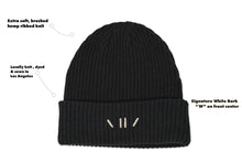 Load image into Gallery viewer, Noir Hemp Ribbed Beanie