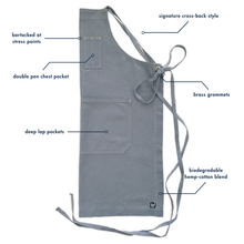 Load image into Gallery viewer, Fog Blue Full Cross-Back Apron