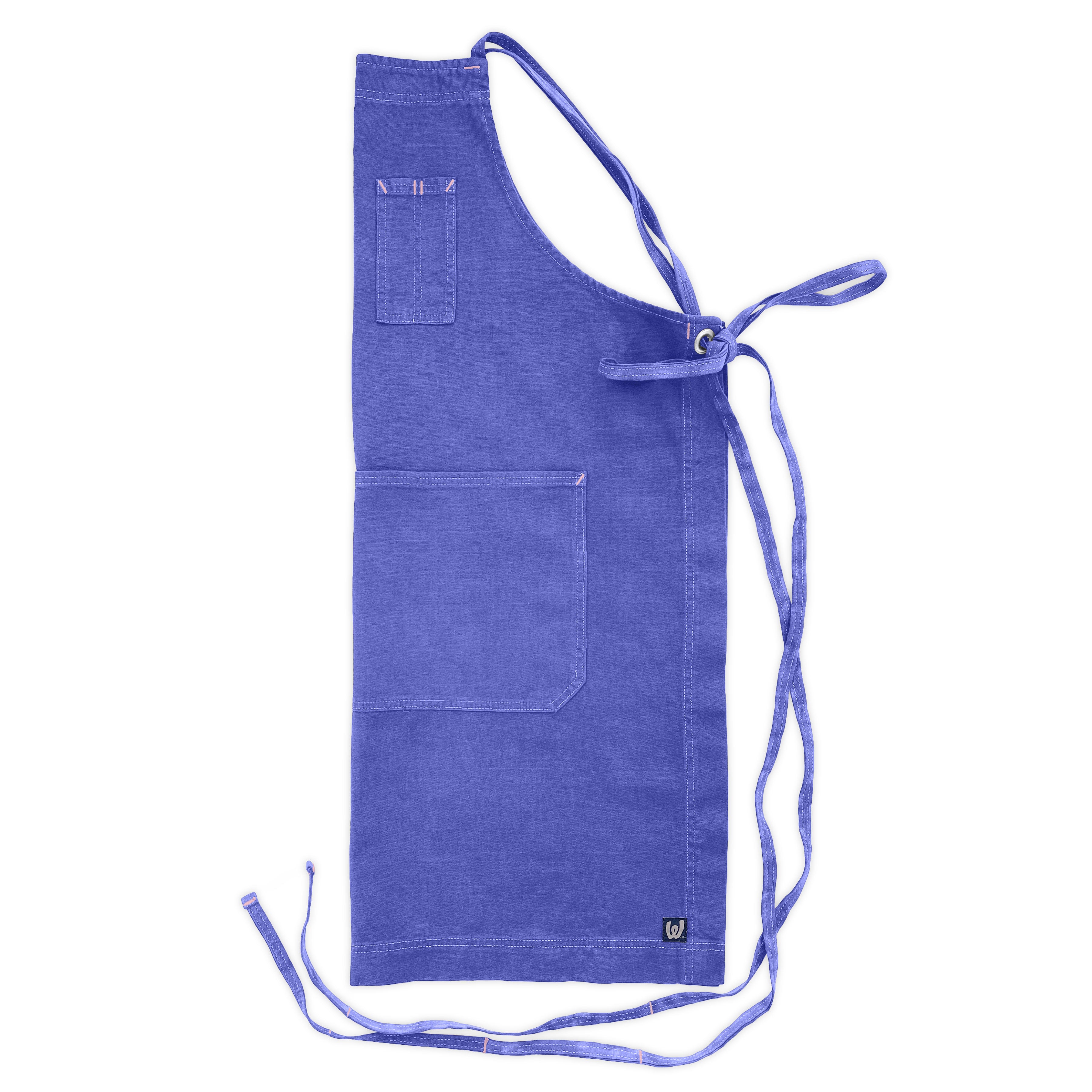 エプロン 1920s French Indigo Linen Apron French Indigo Full Cross-Back Apron – White Bark Workwear