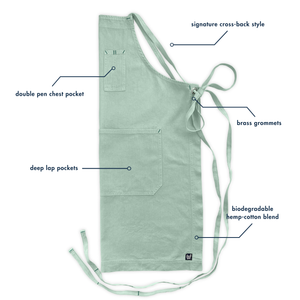 Sage Green Full Cross-Back Apron