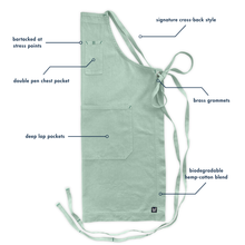 Load image into Gallery viewer, Sage Green Full Cross-Back Apron