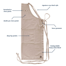 Load image into Gallery viewer, Taupe Full Cross-Back Apron