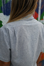 Load image into Gallery viewer, L&#39;Ouvrier, Short-Sleeve Work Shirt - Blue Stripe