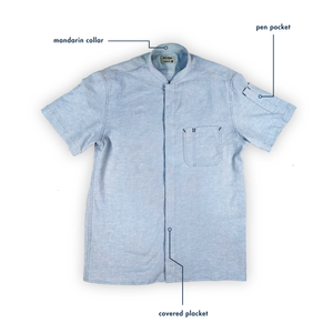 Le Metier, Short-Sleeve Work Shirt - Cloud Blue