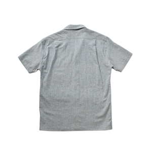 L'Ouvrier, Short-Sleeve Work Shirt - Blue Stripe