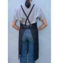 Load image into Gallery viewer, Black Full Cross-Back Apron