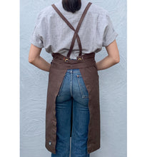 Load image into Gallery viewer, Dark Brown Full Cross-Back Apron