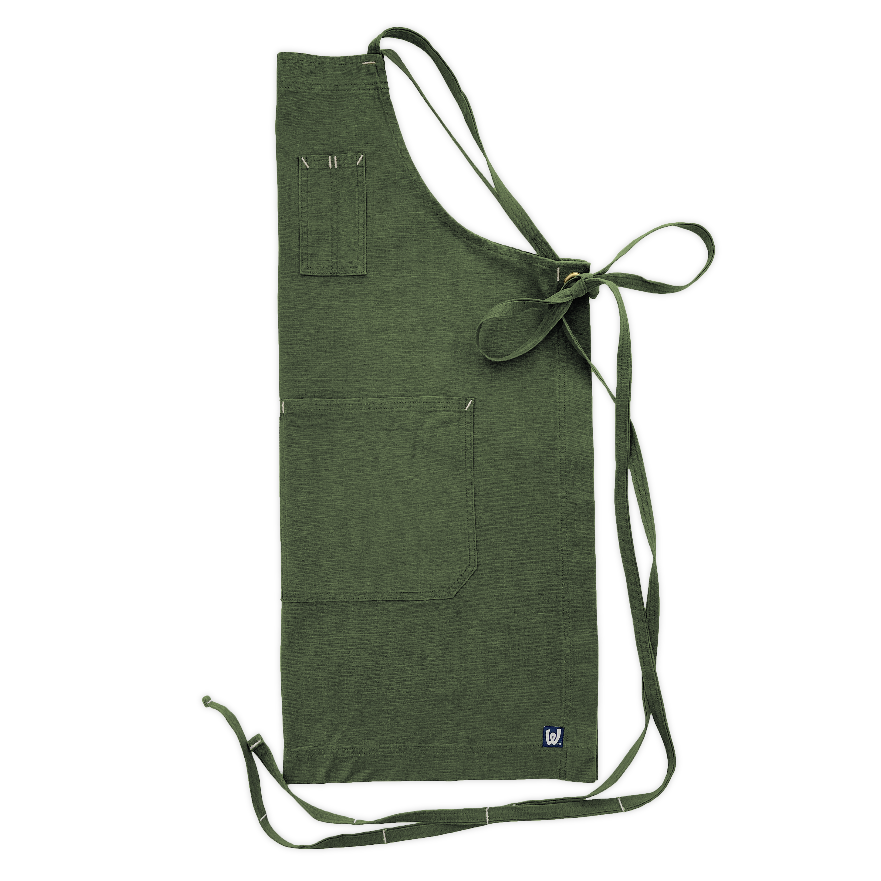 Dark Green Full Cross-Back Apron – White Bark Workwear