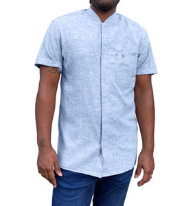 Le Metier, Short-Sleeve Work Shirt - Cloud Blue