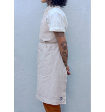 Load image into Gallery viewer, Coffee Brown / Natural Striped Full Cross-Back Apron