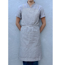 Load image into Gallery viewer, Indigo / Natural Striped Full Cross-Back Apron