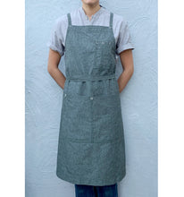 Load image into Gallery viewer, Moss Green Full Cross-Back Apron